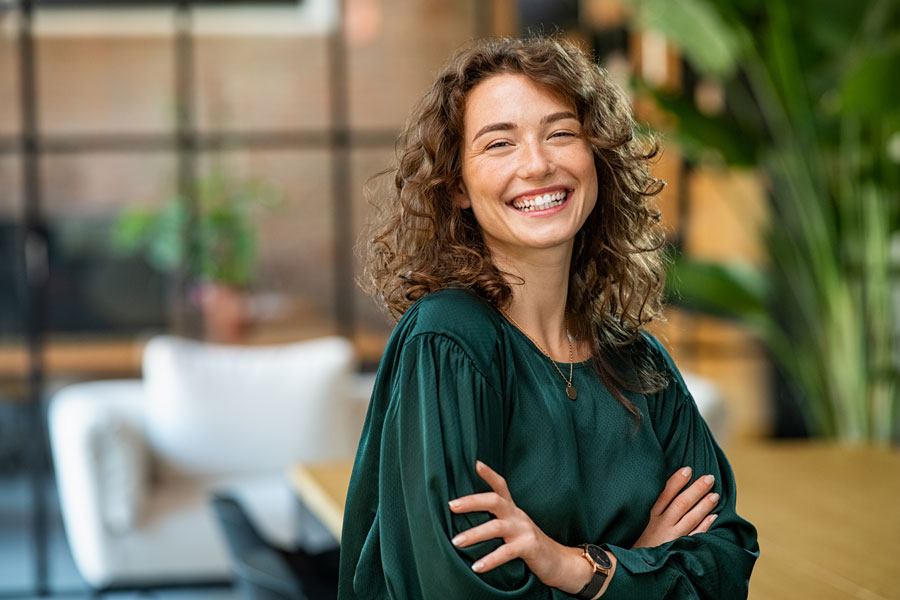 Happy Woman Office